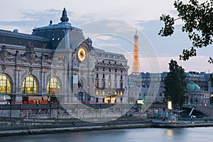 Orsay museum Musee dÃ¢â¬â¢Orsay at sunset, Paris, France